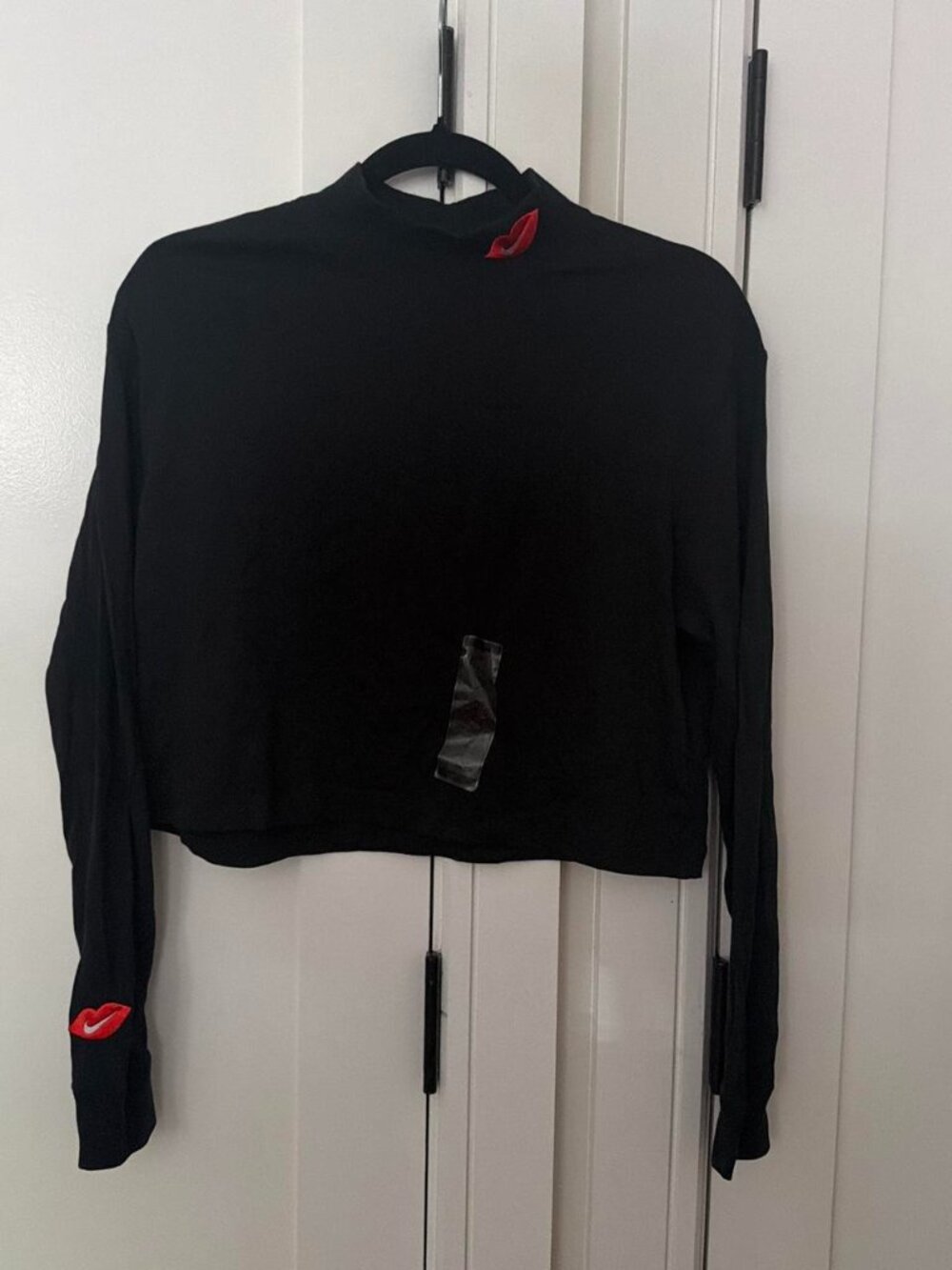 Nike black long sleeve crop top